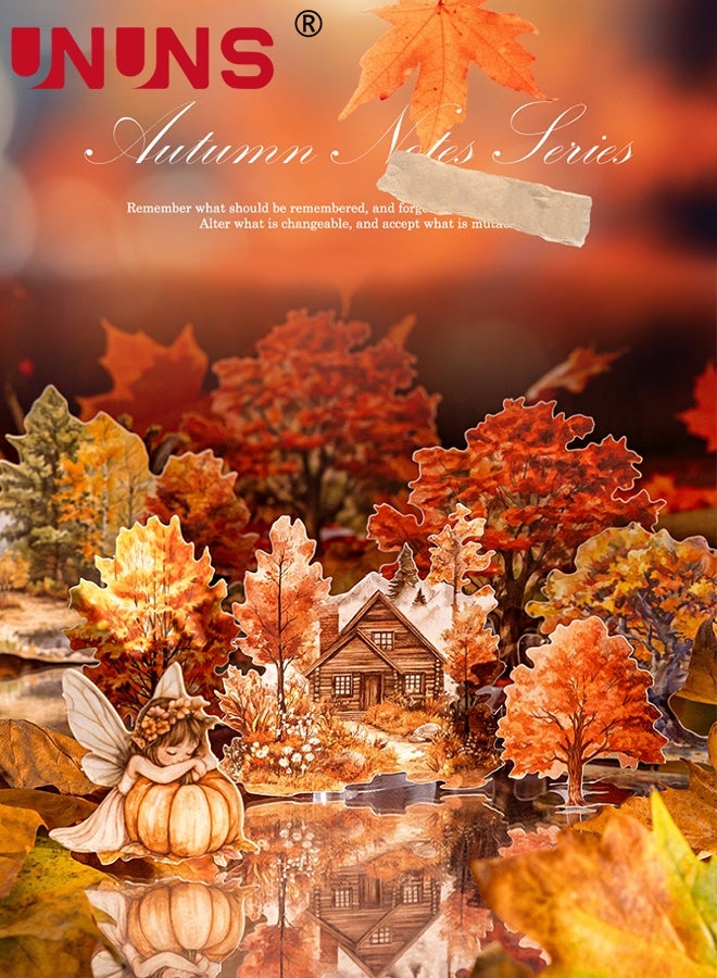 UNUNS Stickers Set,45pcs No Repeat Fall Stickers Hard Card Sticker Pack,Three Different Themes of Autumn, Forest, and Farm DIY Landscape Stickers for Journal Water Bottles Computer Phone - Image 2